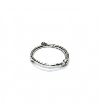 R002464 Handmade Sterling Silver Stackable Minimalist Ring Twig Solid Stamped 925